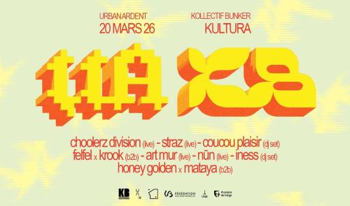 Evénement reporté : Urban Ardent et Kollectif Bunker pour une soirée entre Hip-Hop et Electro