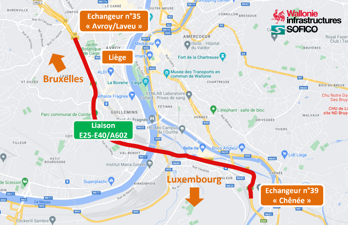 Mobilité : la liaison E25-E40/A602  fermée 5 nuits pour l’entretien trimestriel