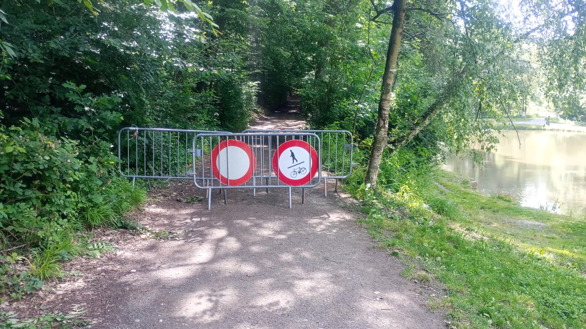 Etangs de la Julienne : une partie du chemin principal fermée