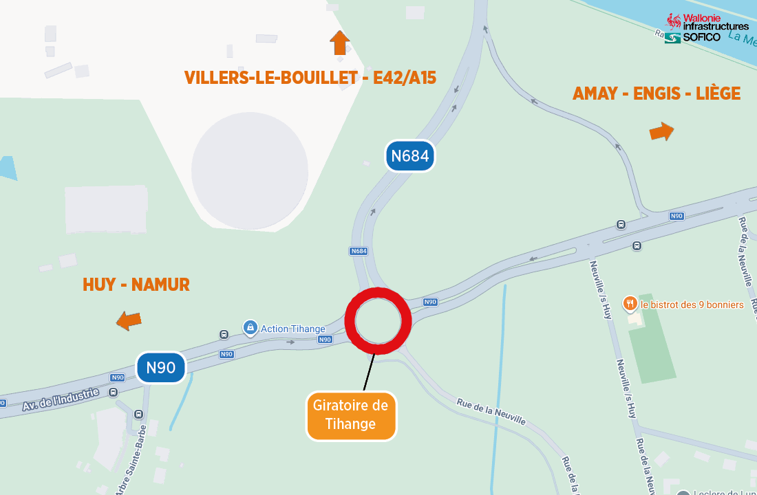 Tihange : fermeture totale du rond-point du 27 juin au 4 juillet