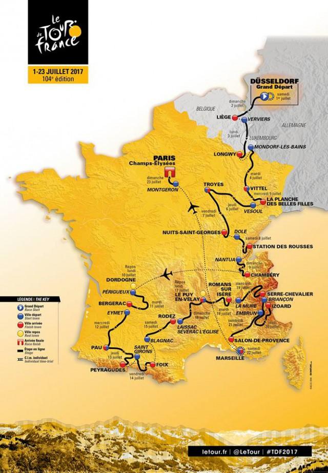 Le Tour 2017 : le parcours