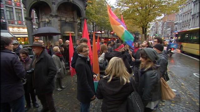 CETA  : manifestation en marge du conseil communal de Liège