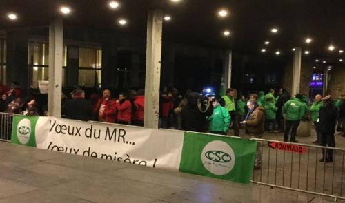 Voeux du MR : comité d'accueil syndical
