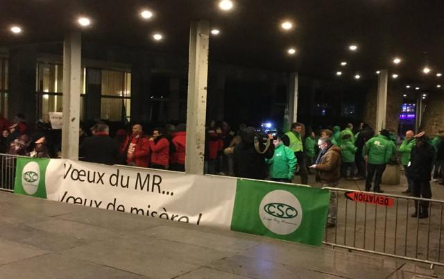 Voeux du MR : comité d'accueil syndical