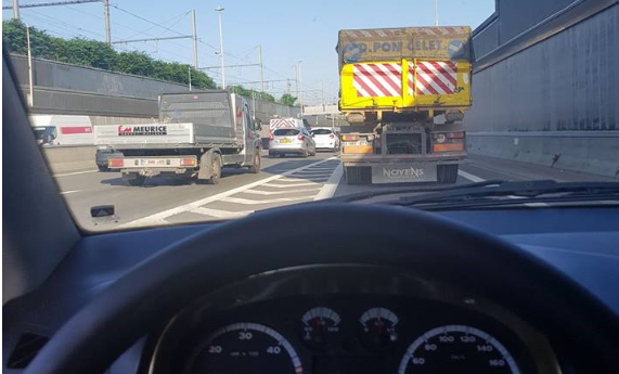 Gros soucis de circulation ce matin près du tunnel de Cointe