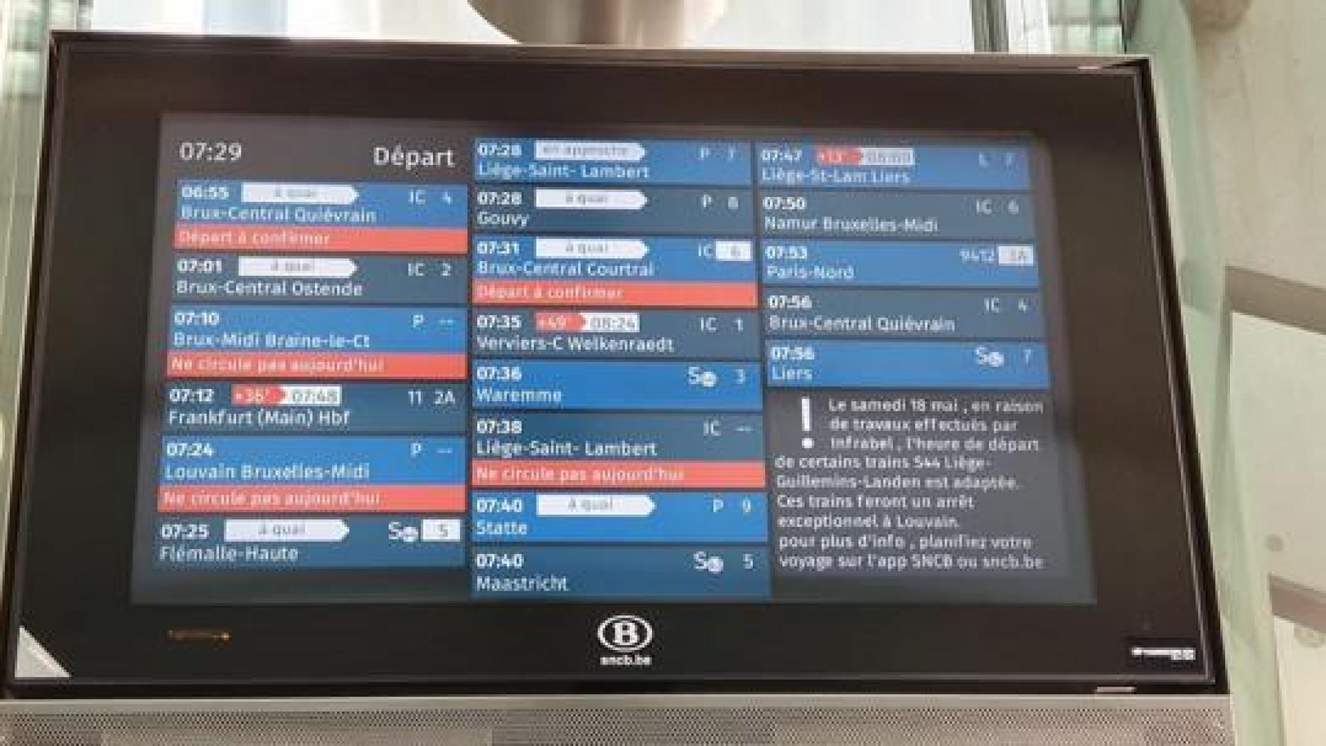 Perturbations sur le rail ce mardi 14 mai