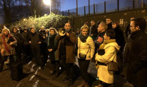 Rassemblement du "Collectif de résistance aux centres pour étrangers" à Vottem