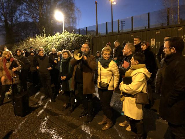 Rassemblement du "Collectif de résistance aux centres pour étrangers" à Vottem