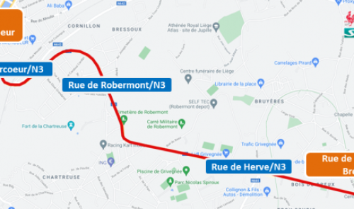 Nationale 3 : lancement d'un chantier de réhabilitation sur 5 kilomètres à Liège