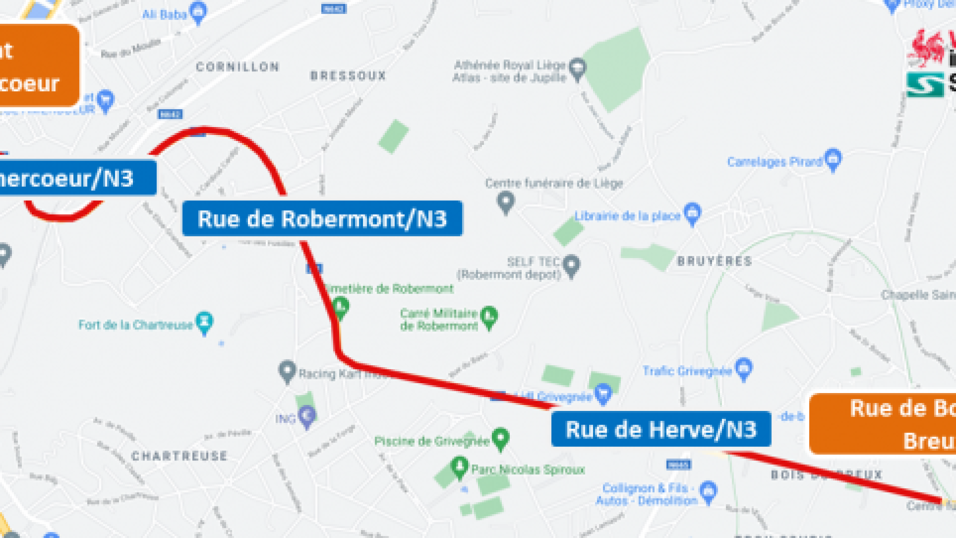 Nationale 3 : lancement d'un chantier de réhabilitation sur 5 kilomètres à Liège