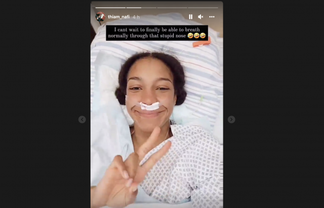 Nafi Thiam a été opérée du nez