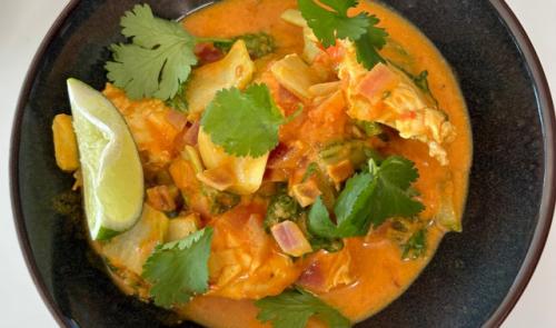 V&R: Curry de poulet, mangues et courgettes