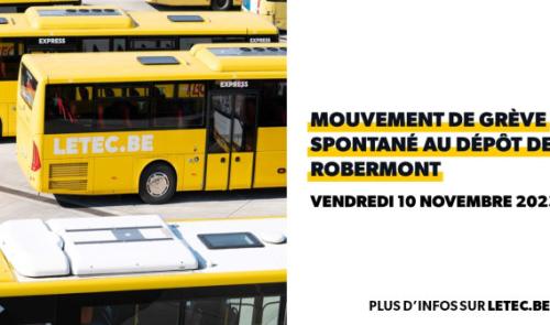 TEC - Mouvement de grève spontané au dépôt de Robermont