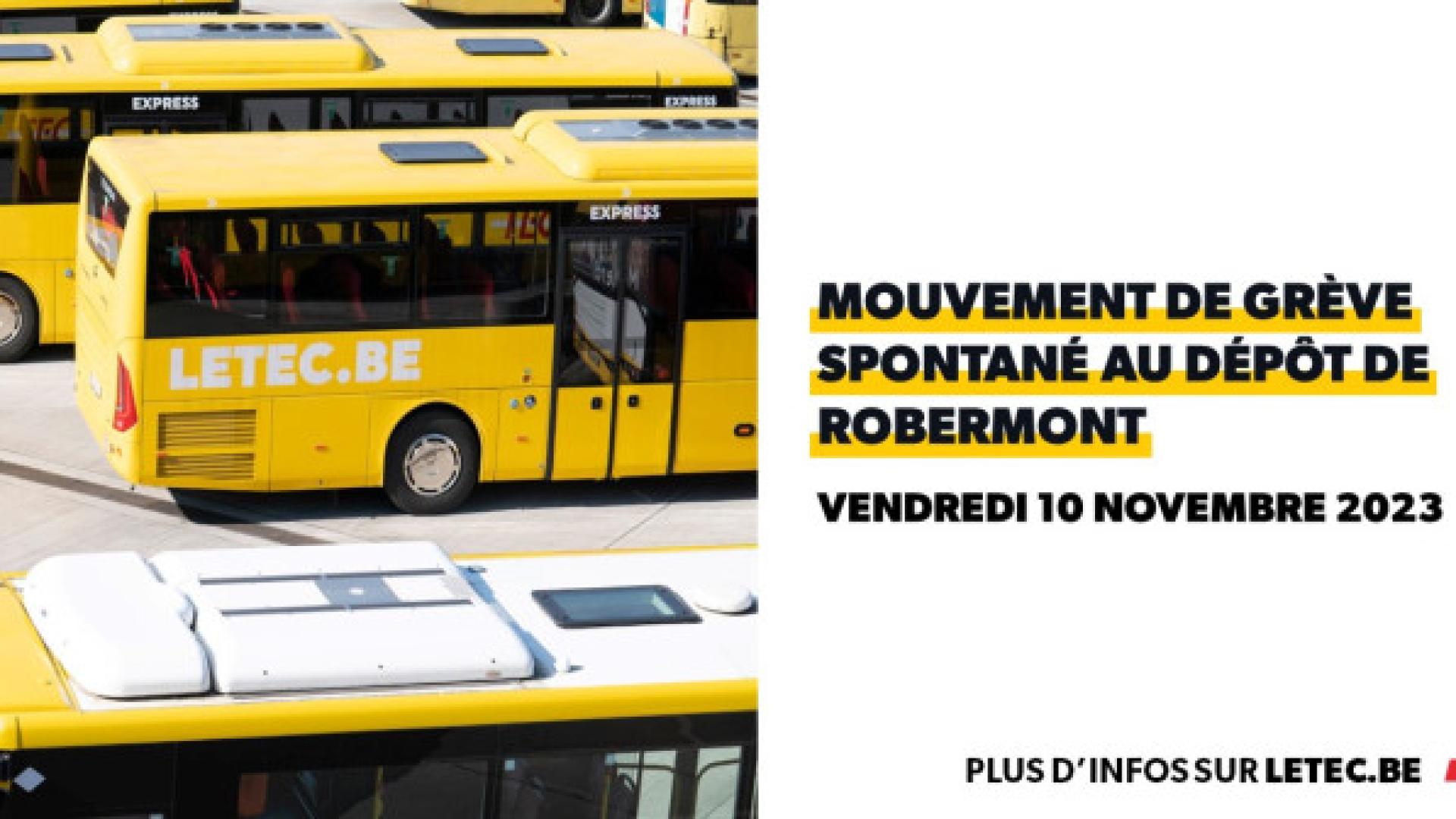 TEC - Mouvement de grève spontané au dépôt de Robermont