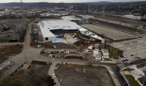 Avancement du chantier des nouvelles Halles des Foires de Liège