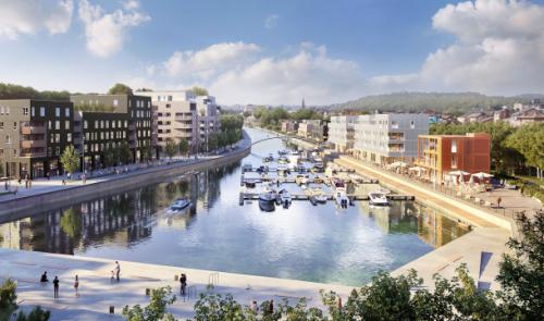 Début des travaux de construction de la capitainerie du futur port de plaisance de Liège