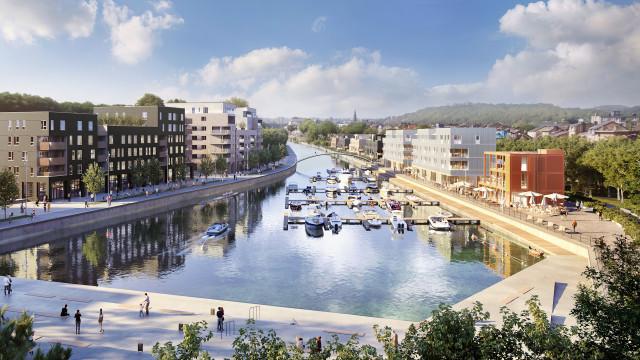 Début des travaux de construction de la capitainerie du futur port de plaisance de Liège