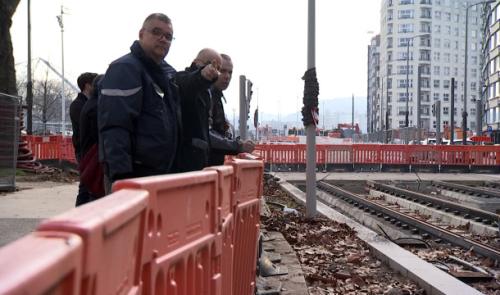 Opération repérage sur la ligne du tram