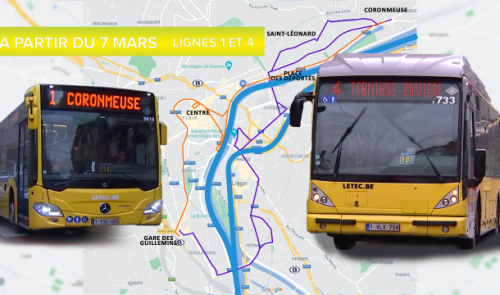 7 mars : attention, vos lignes de bus 1 et 4 changent d'itinéraires !!!