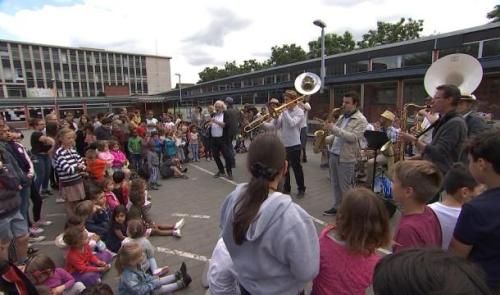 Une récréation en fanfare pour les élèves de Chênée