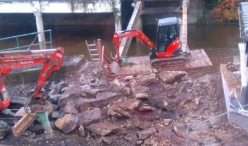Chênée  : le pont est détruit