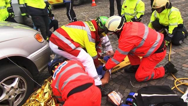 Accident grave fictif place Saint Lambert