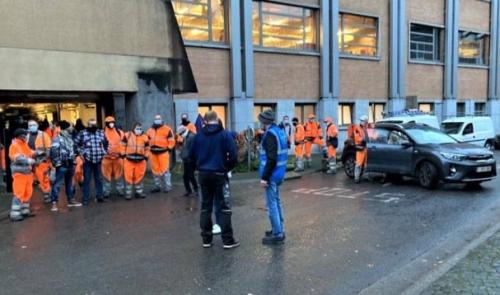 Actions de contestation par une délégation d’ouvriers de la Ville de Liège 