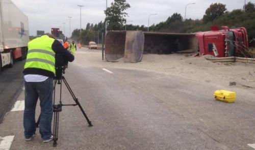 Les images de l'accident sur l'autouroute E40 à Hognoul 