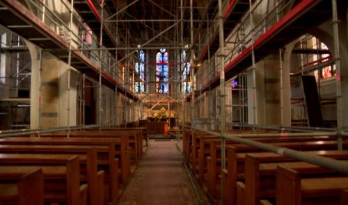 Chantier de décontamination à l'Eglise de Remicourt
