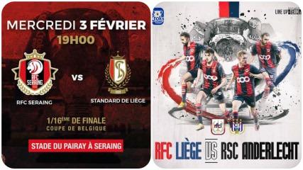 Coupe de Belgique: 3 clubs liégeois au sommet de l'affiche