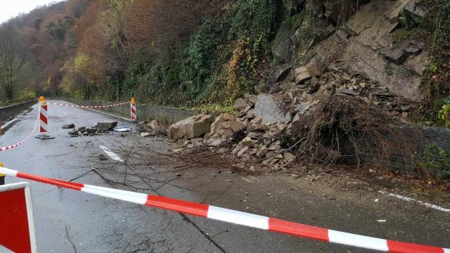 Route Esneux-Poulseur : les images de l'éboulement  