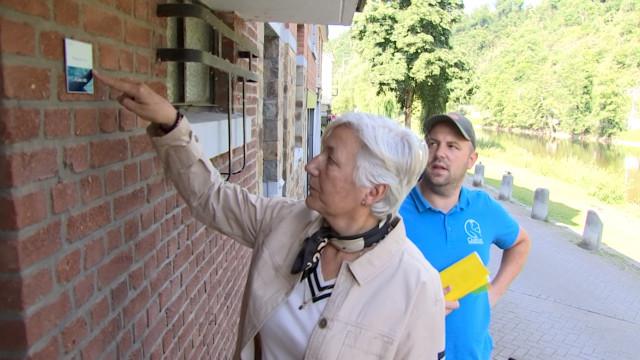 Esneux: les repères de crues marquent les murs touchés par les inondations 