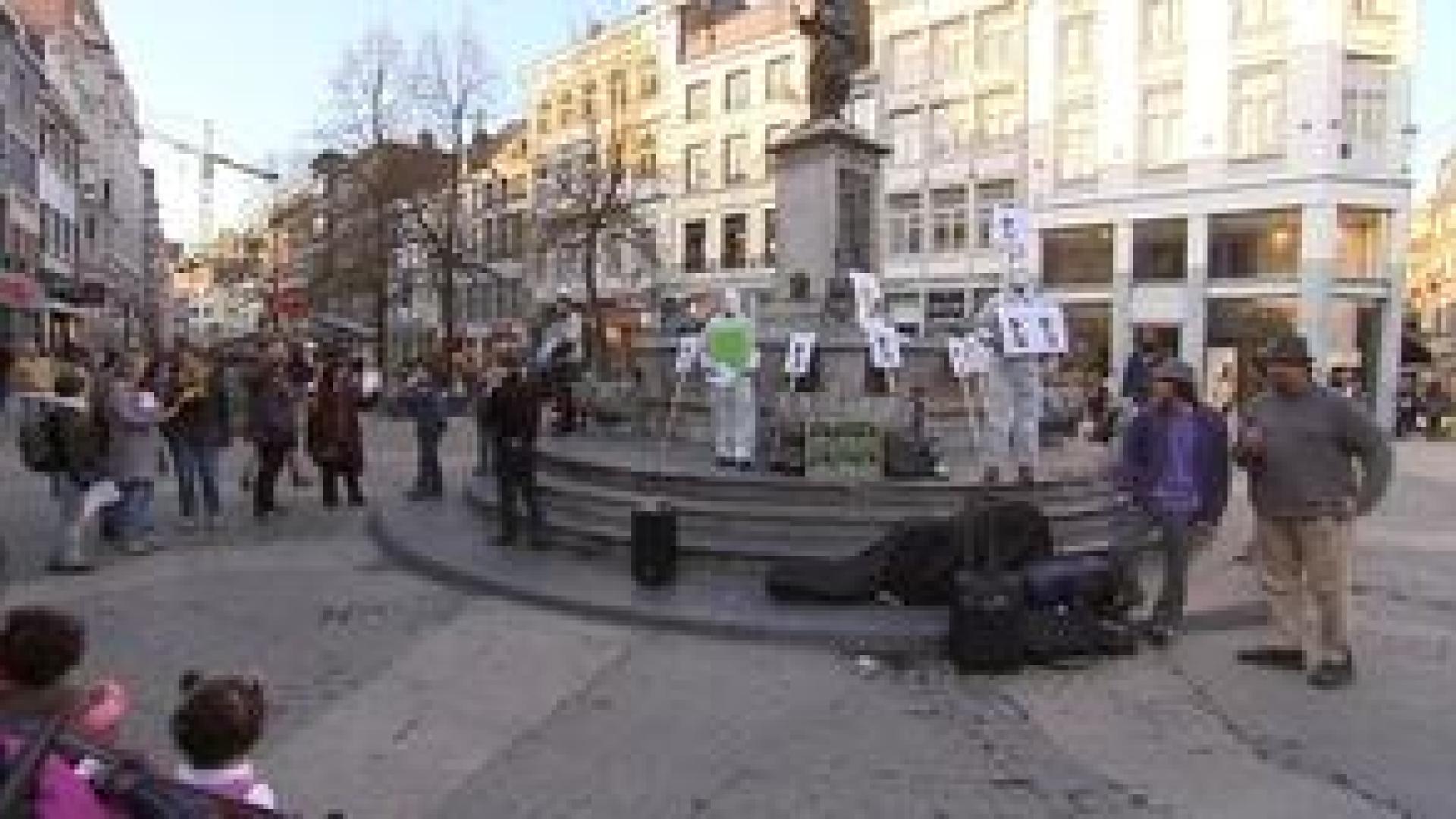 Flashmob anti-nucléaire à Liège