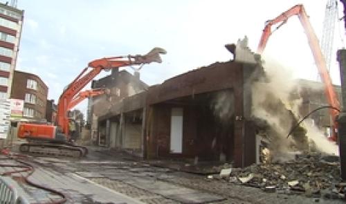 Herstal : la façade de la Ruche démolie