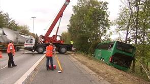 Accident d'un car à Héron : 5 blessés