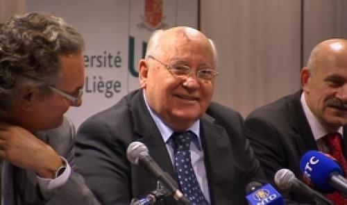 Mikhail Gorbatchev en visite à Liège
