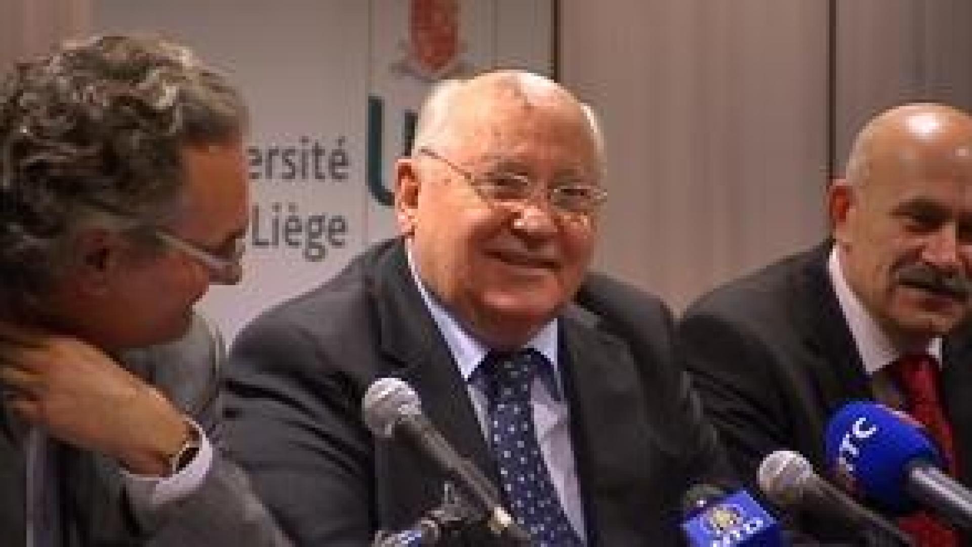 Mikhail Gorbatchev en visite à Liège