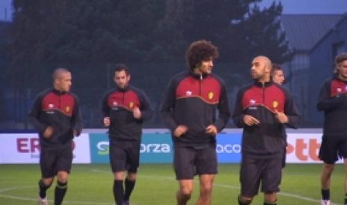 Les Diables Rouges s'entraînent à Liège