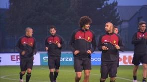 Les Diables Rouges s'entraînent à Liège