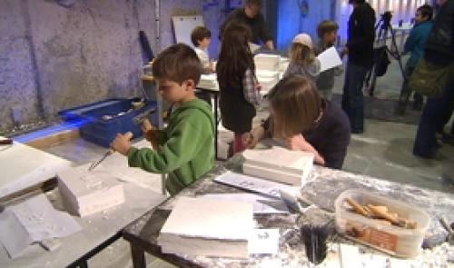 Animation tailleur de pierre àl'Archeoforum