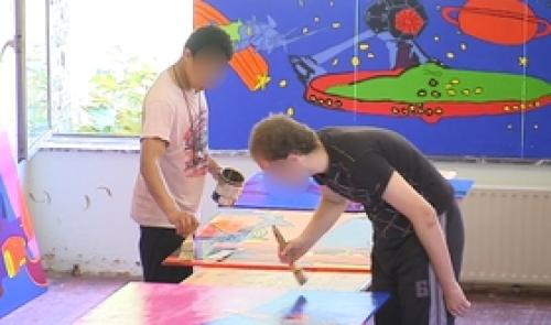 Les jeunes de l'IPPJ de Fraipont réalisent une fresque