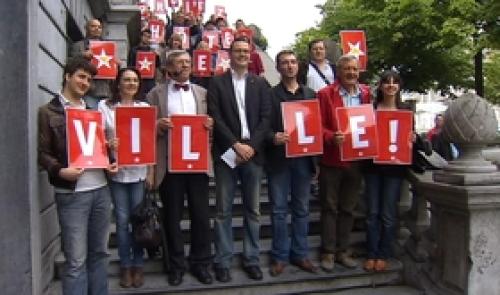 Présentation de la liste PTB à Liège.
