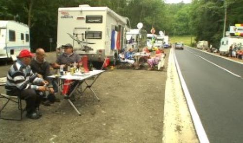 Le Tour : ambiance le long des routes entre Liège et Seraing