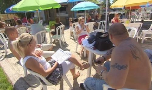 Visé : du monde à la plage