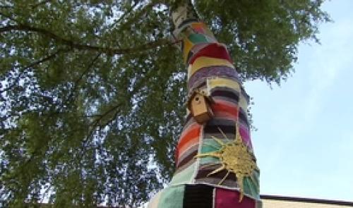 Yarn bombing