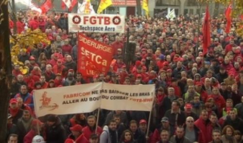 FGTB : rassemblement des militants place Saint-Paul