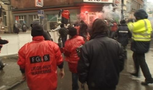 Manifestation et affrontements à Namur