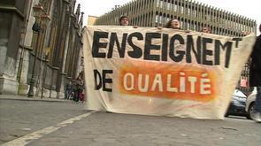 Liège : manifestation des étudiants du supérieur