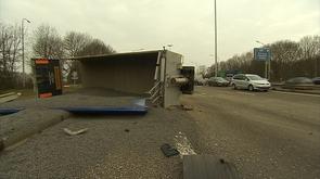 Hauts Sarts : accident de camion et gros bouchon