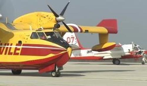 Des canadairs français dans les Fagnes